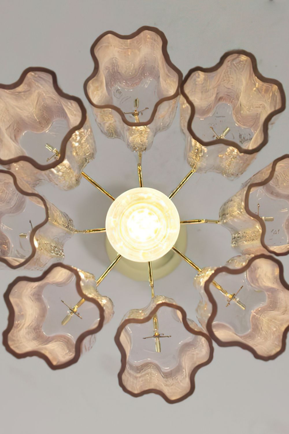 1990s Murano Amethyst Glass Ceiling Chandelier