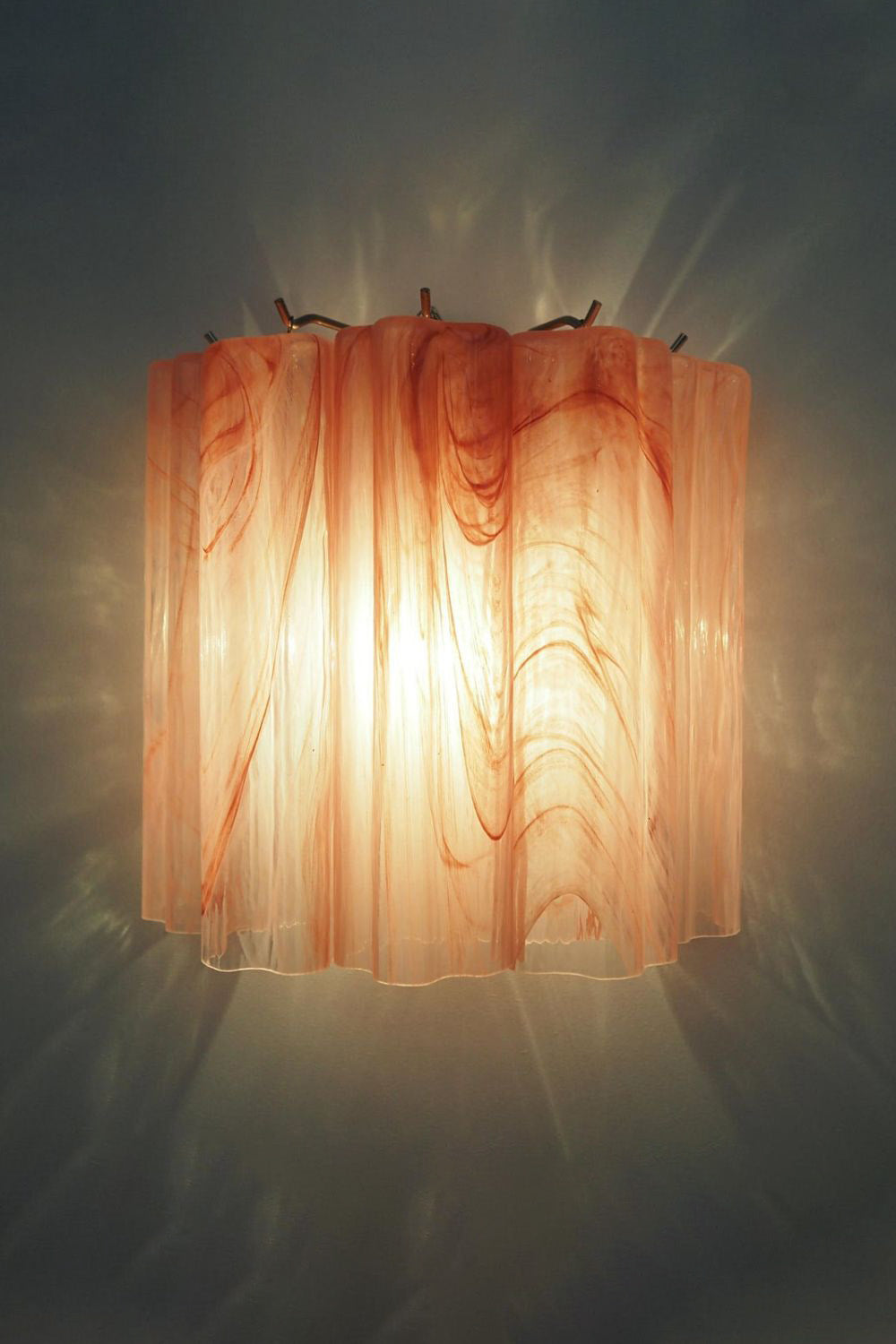 Pink Murano Glass Tube Wall lamp