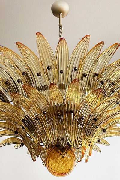 Amber Murano Glass Palmette  Chandelier