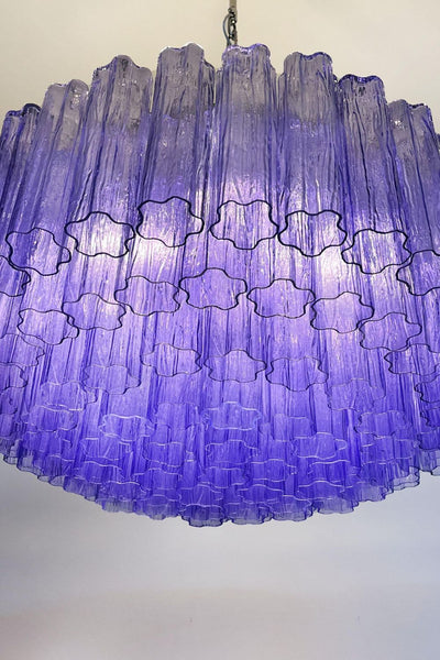 Italian Modernist Purple Murano Glass Tube Chandelier