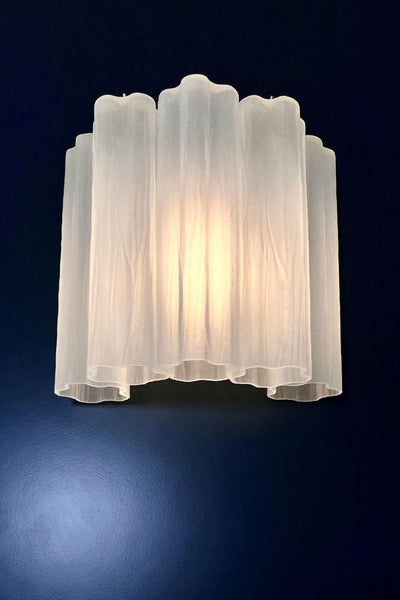 Frosted white Murano glass tube wall Lamp