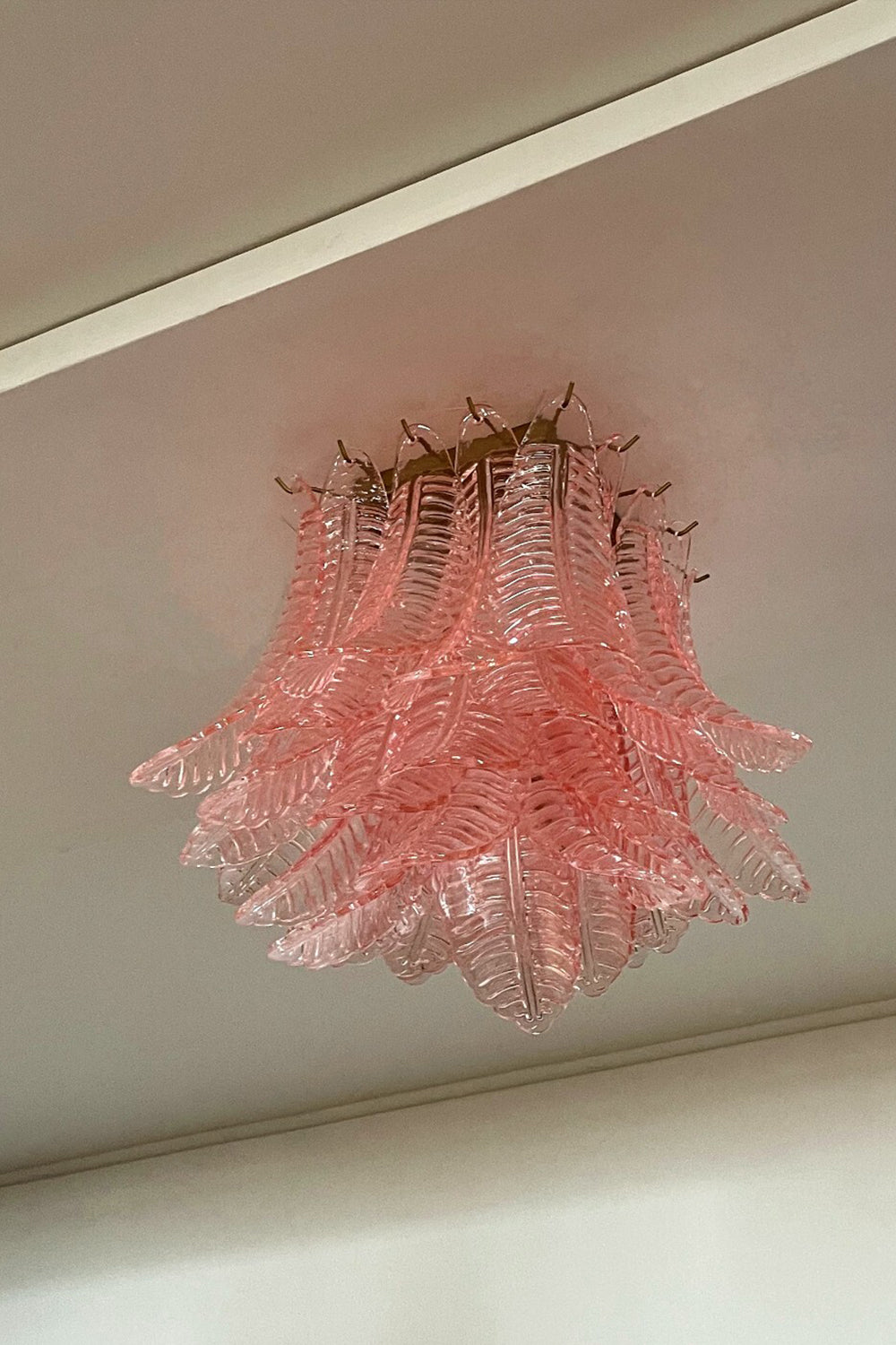 Pink Murano Felci Glass Ceiling Light
