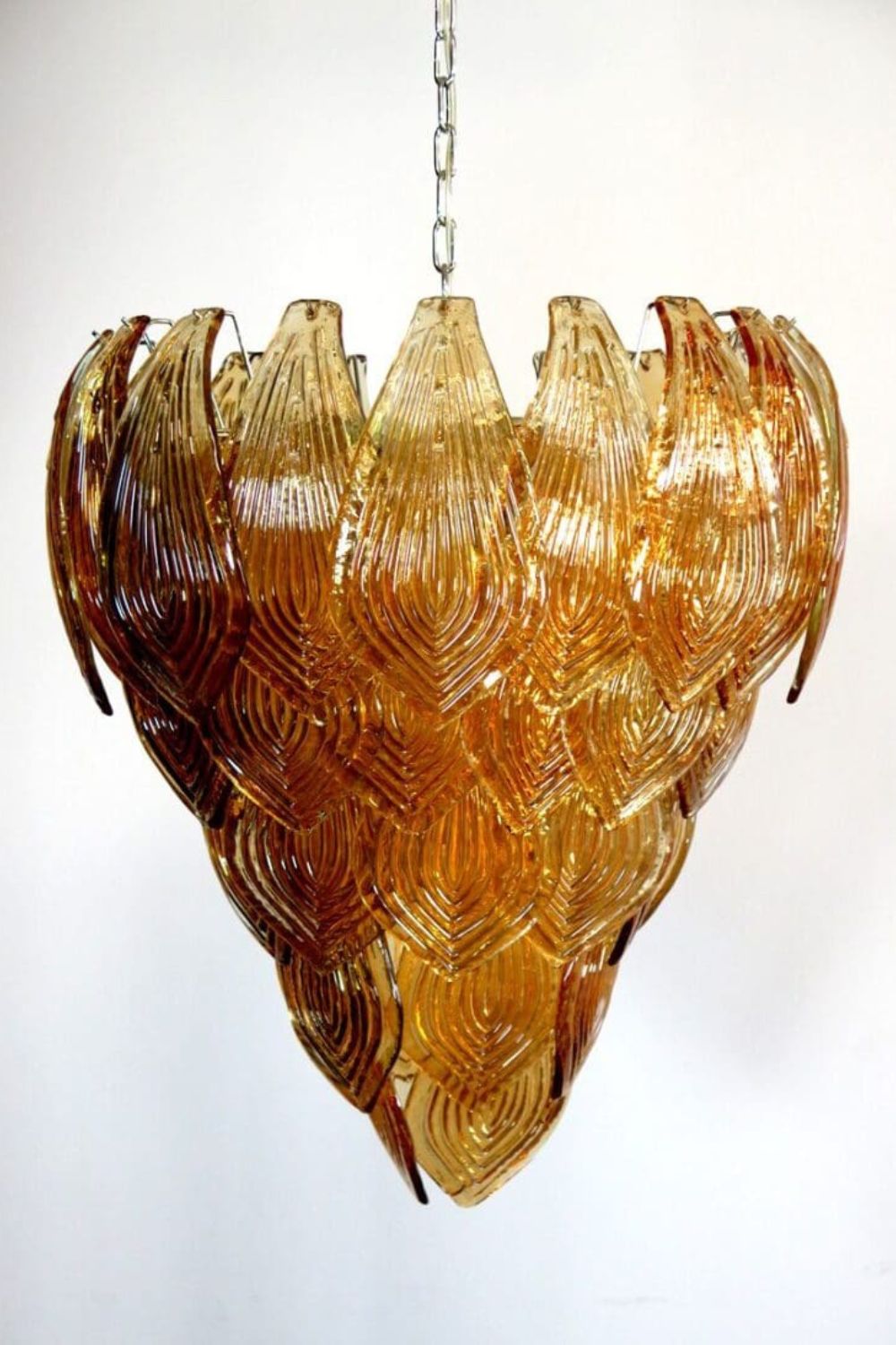 Murano Style Amber Felci Glass Chandelier