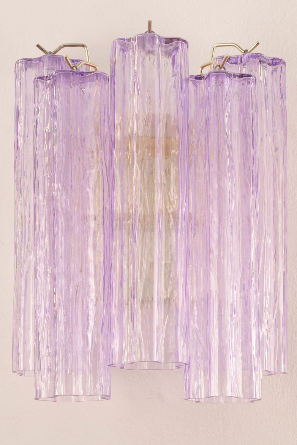 Handcrafted Murano Violet Glass Wall Lamp