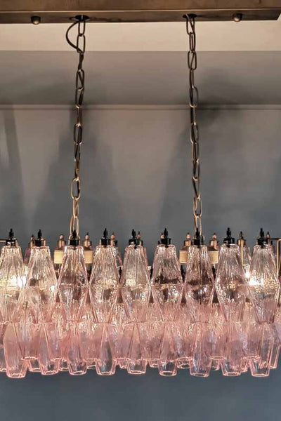 Murano Poliedri Pink Glass Chandelier