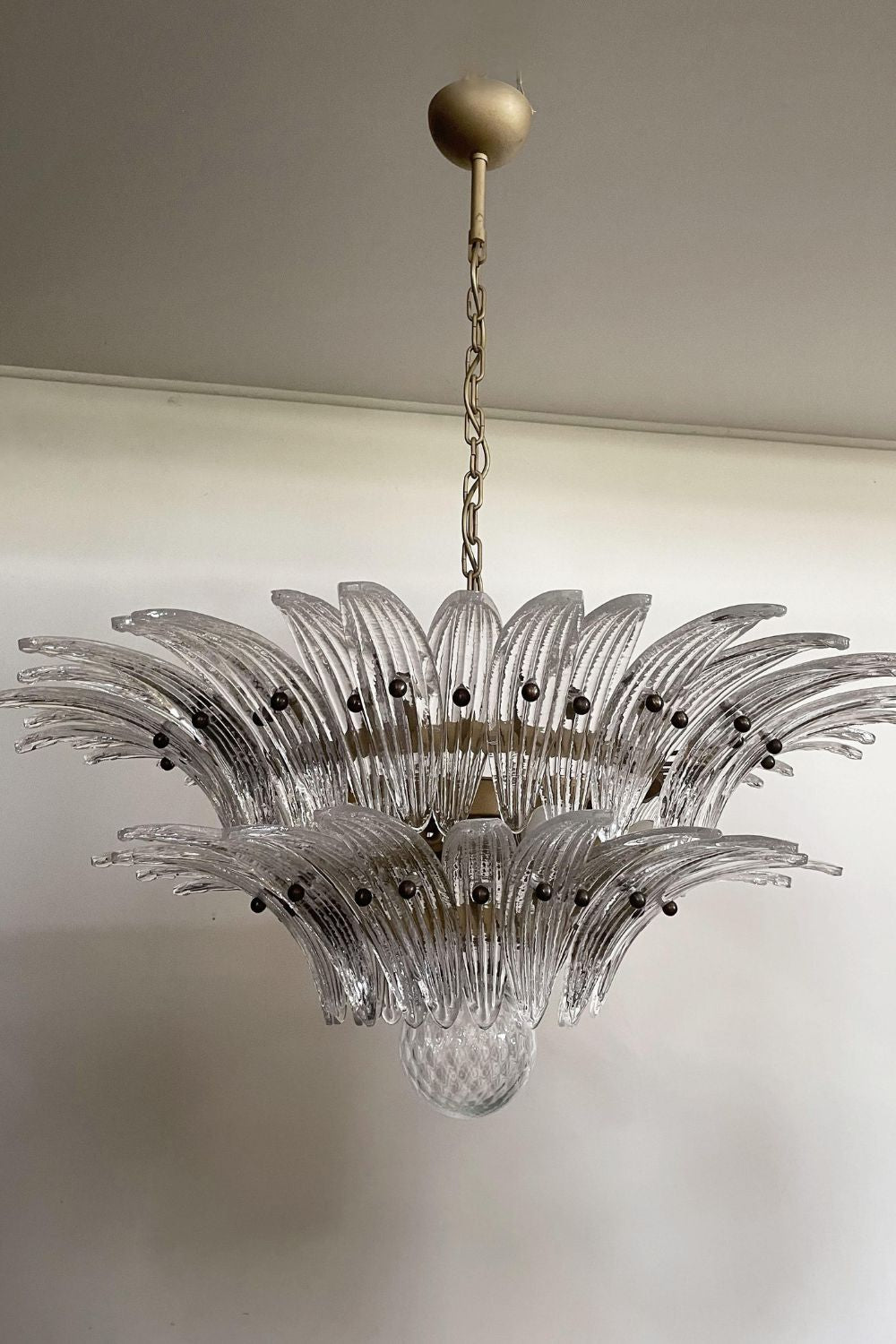 Original Murano Palmette Crystal Chandelier