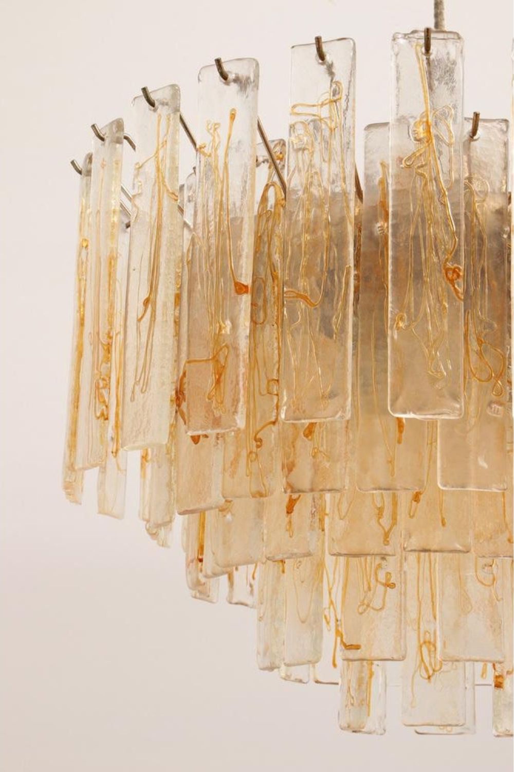 Amber Murano Glass Tiered Chandelier