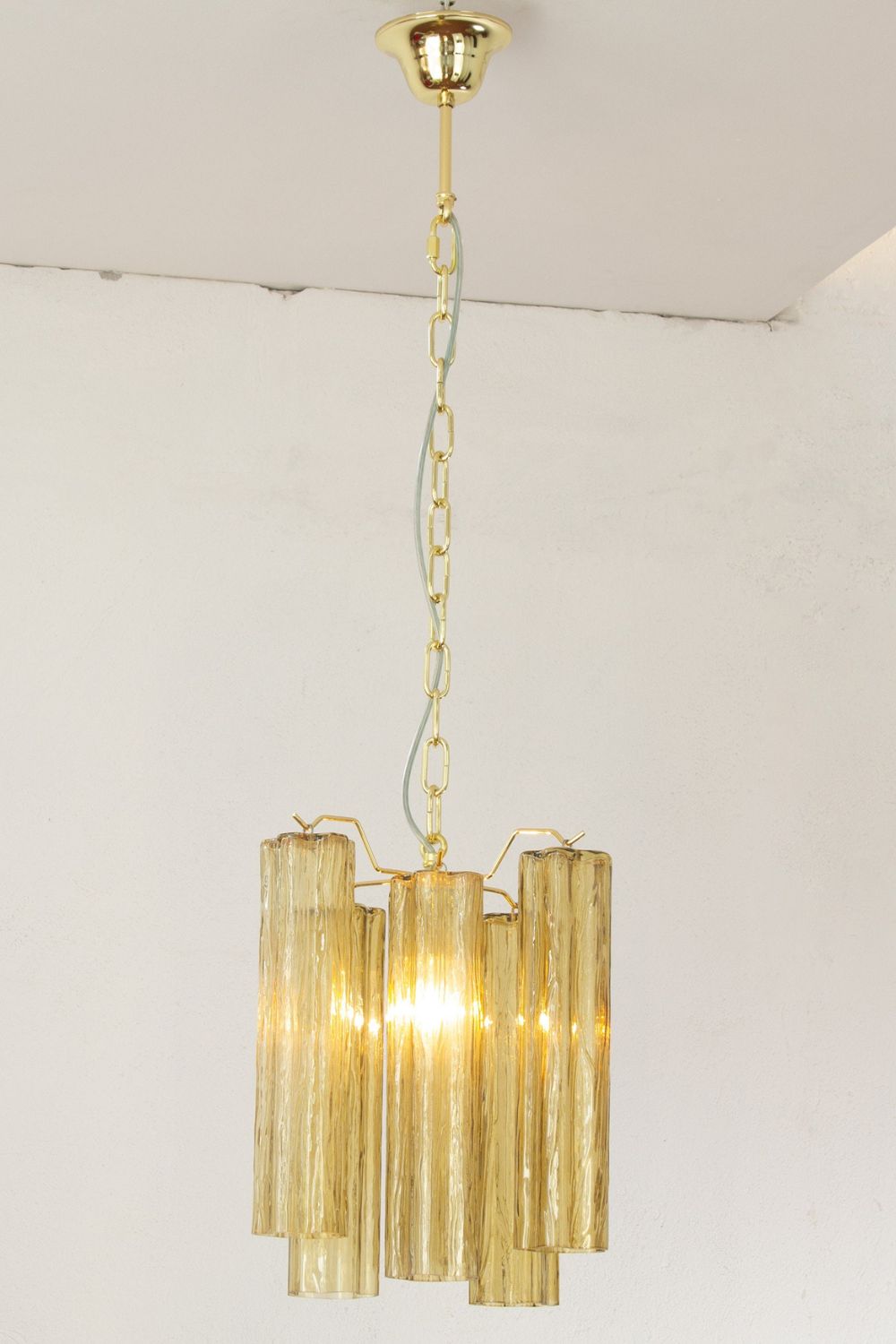 Amber Murano Tronchi Glass Pendant Light