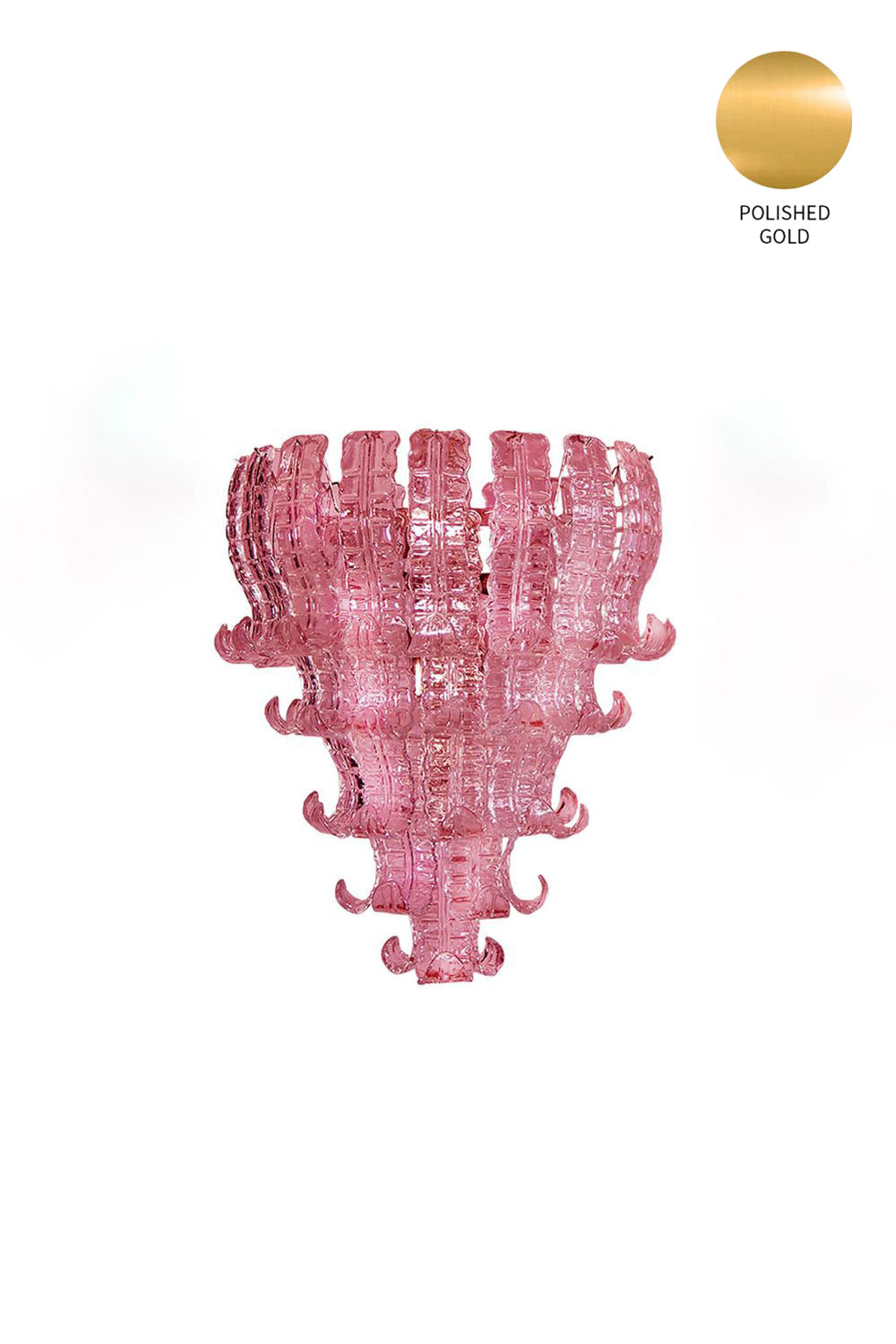 Murano pink glass Felci chandelier