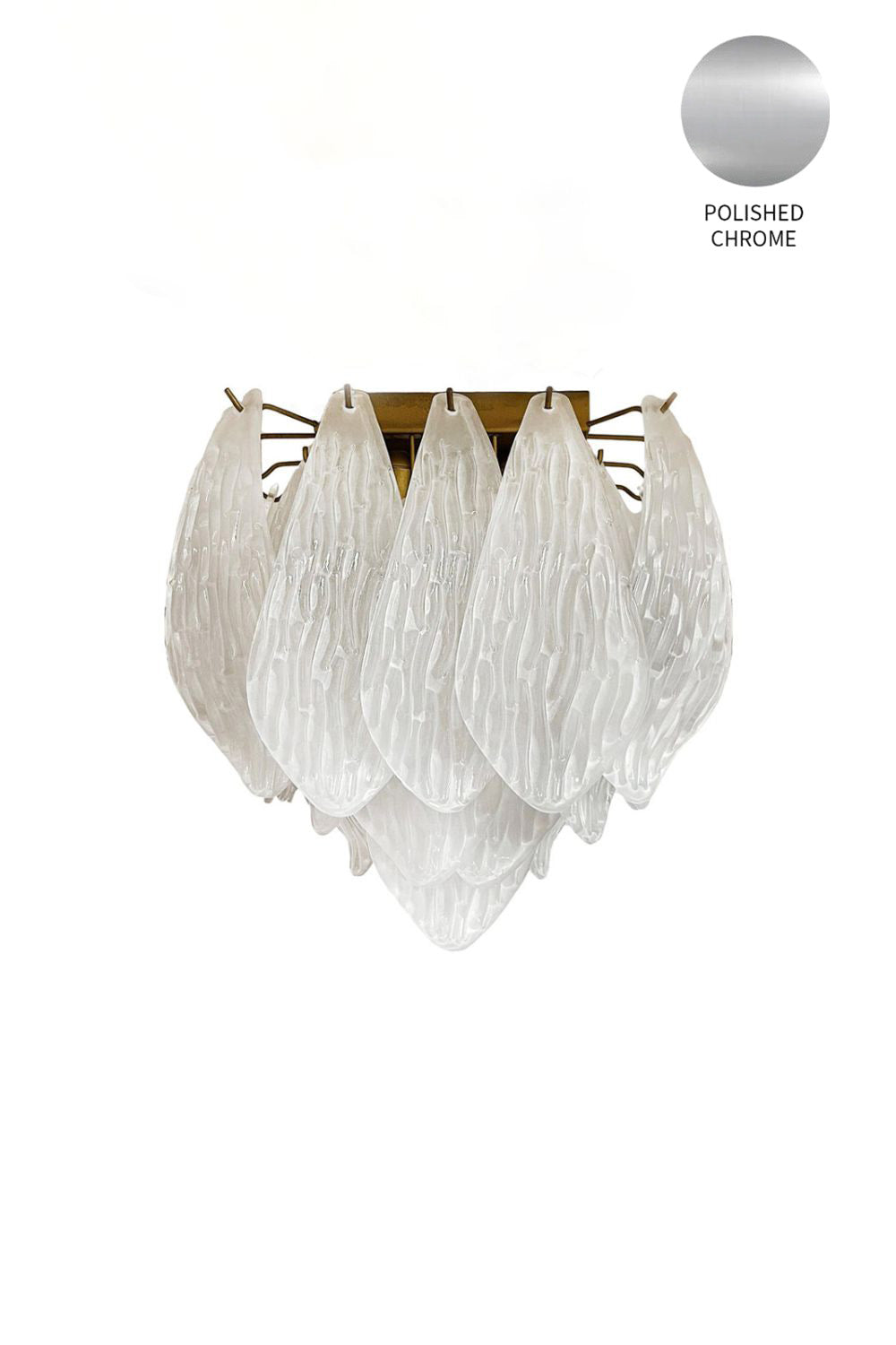 Vintage Murano Frosted Glass Leaf Ceiling Light