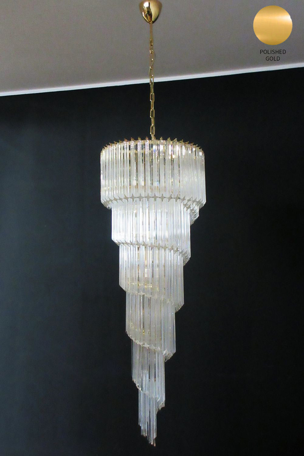 Murano Style Spiral Glass Chandelier