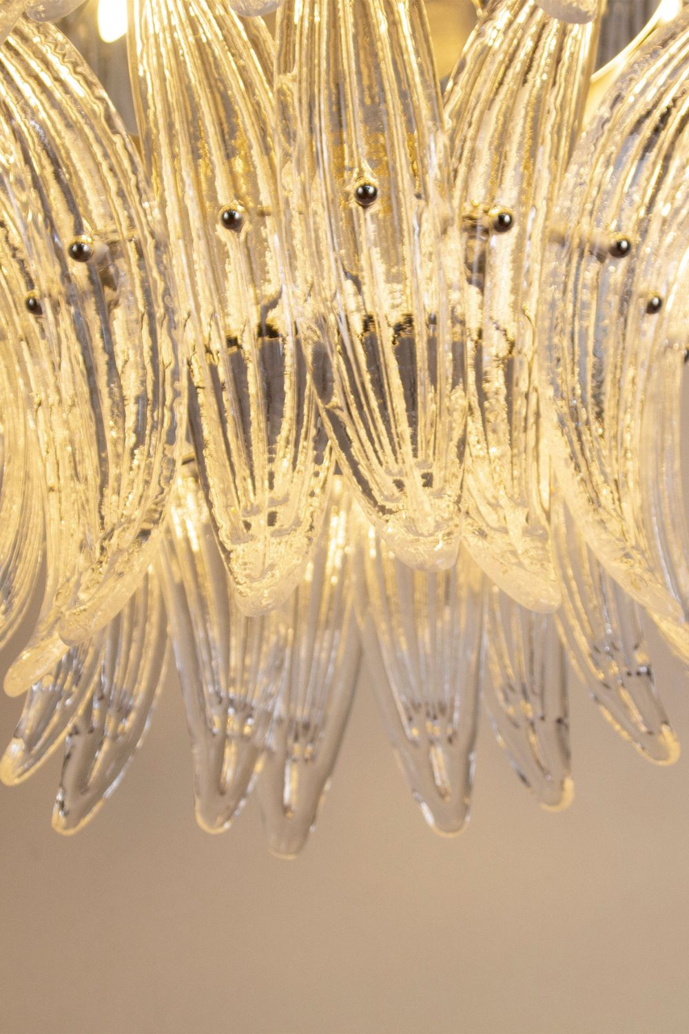 Italian Murano Glass Palm Leaf Chandelier