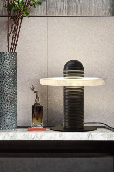 rbit Alabaster Disc Table Lamp