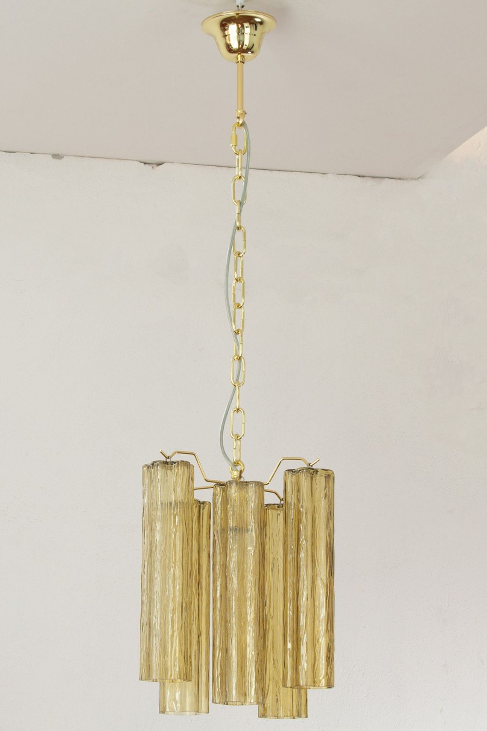 Amber Murano Tronchi Glass Pendant Light