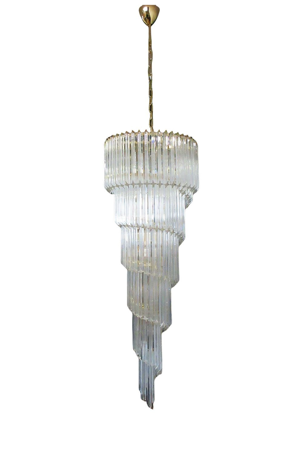 Murano Style Spiral Glass Chandelier