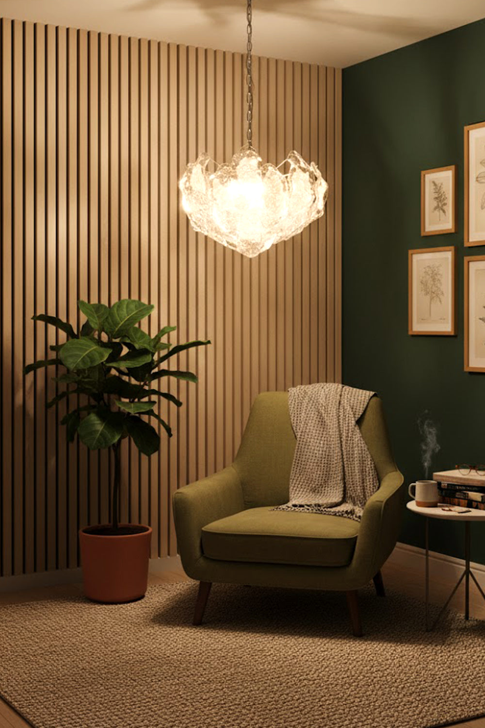 Murano Curved Leaves Chandelier