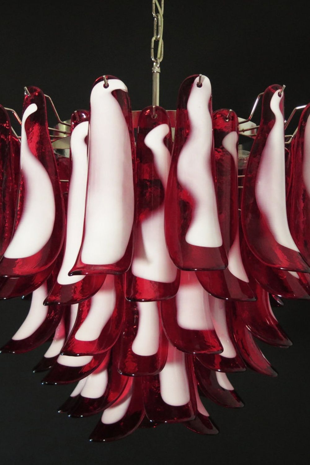 Red Murano Glass Petal Chandelier