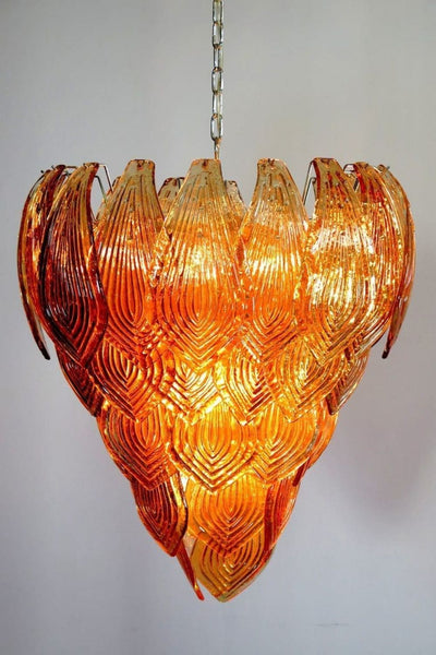 Murano Style Amber Felci Glass Chandelier