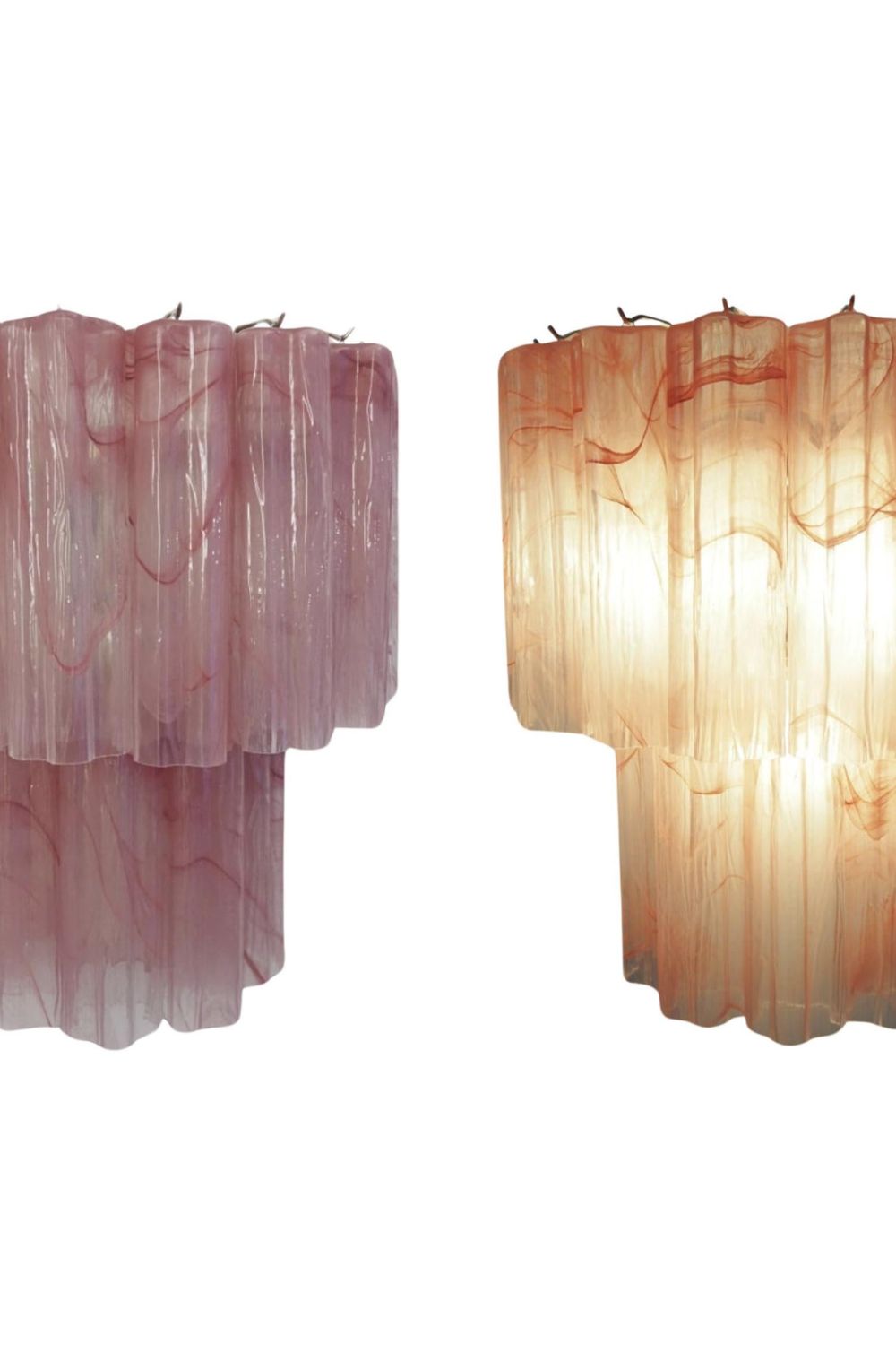 Pink Murano Glass Alabaster Wall Lamp