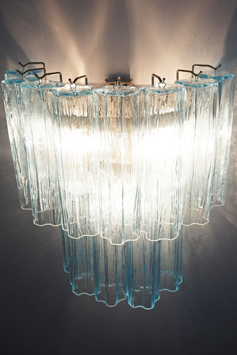 Murano Blue Glass Wall Lamp– Tube Design