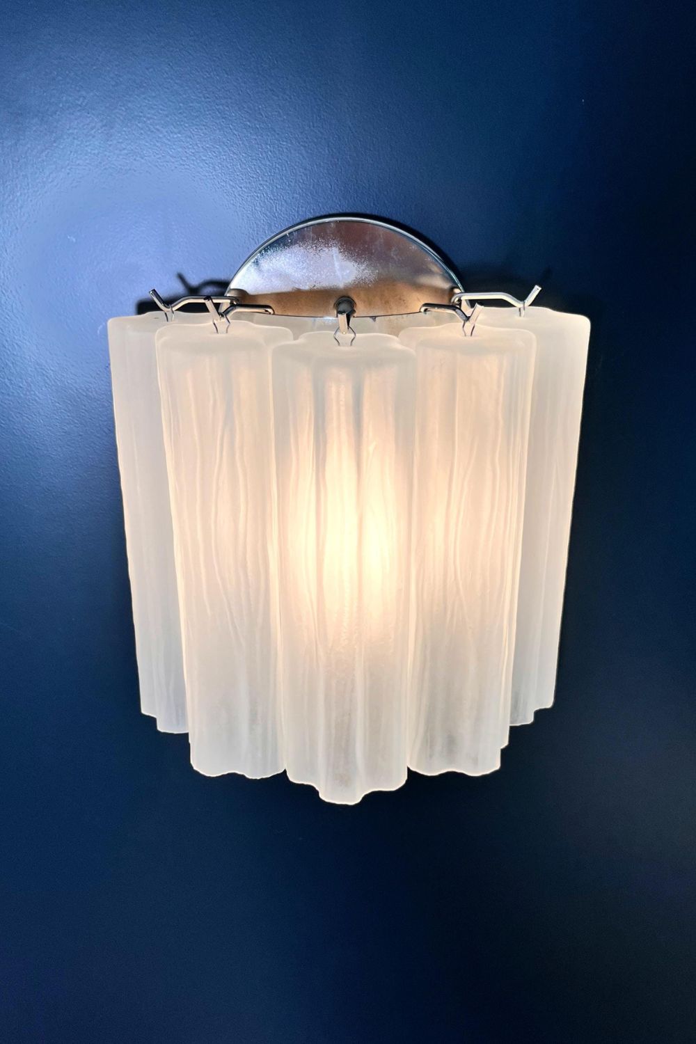 Frosted white Murano glass tube wall Lamp