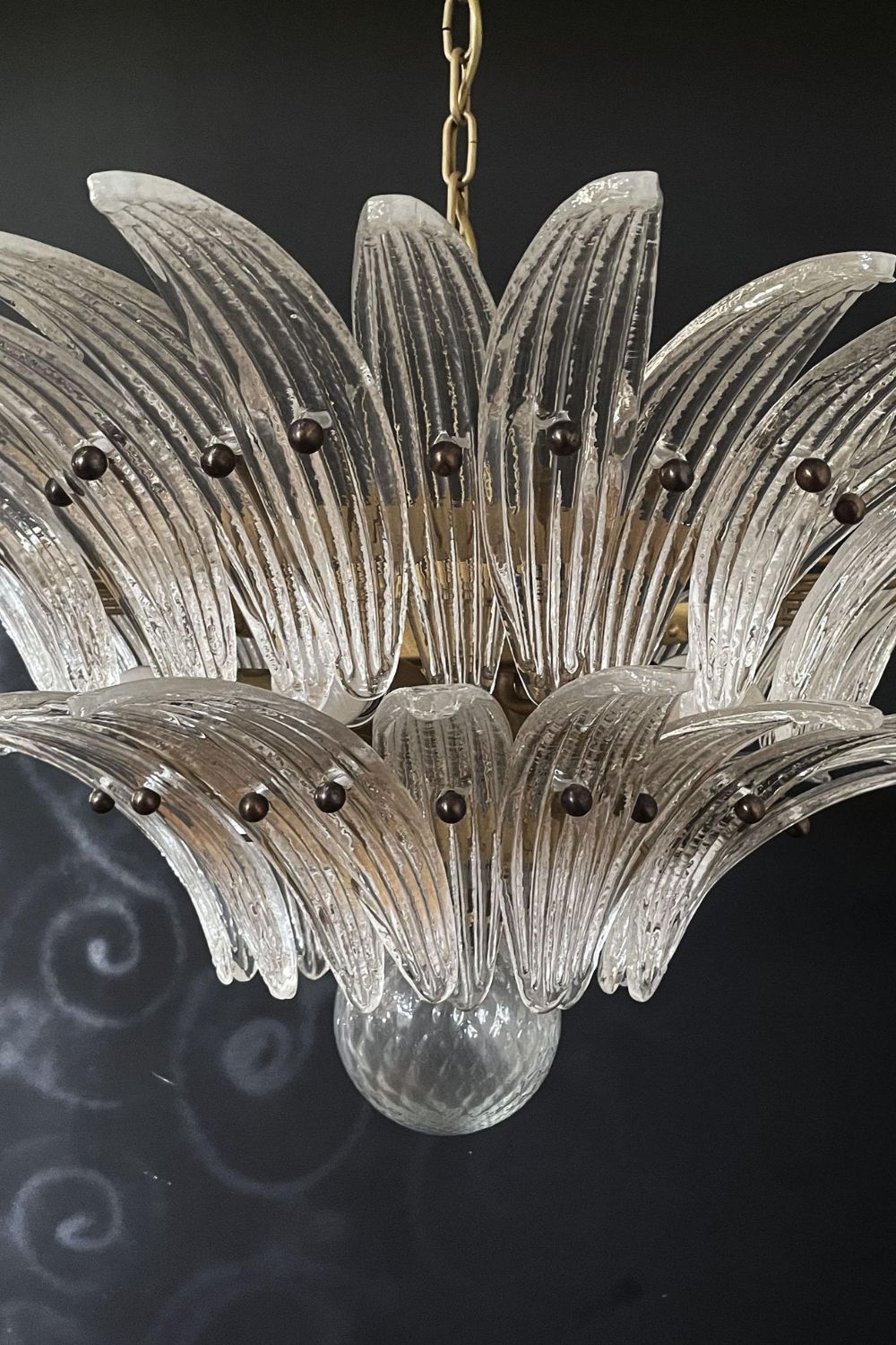 Original Murano Palmette Crystal Chandelier