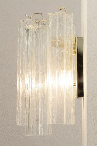 Murano glass crystal wall lamp made in Italy