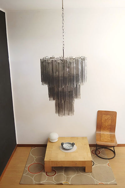 Smoked three-tier Murano chandelier