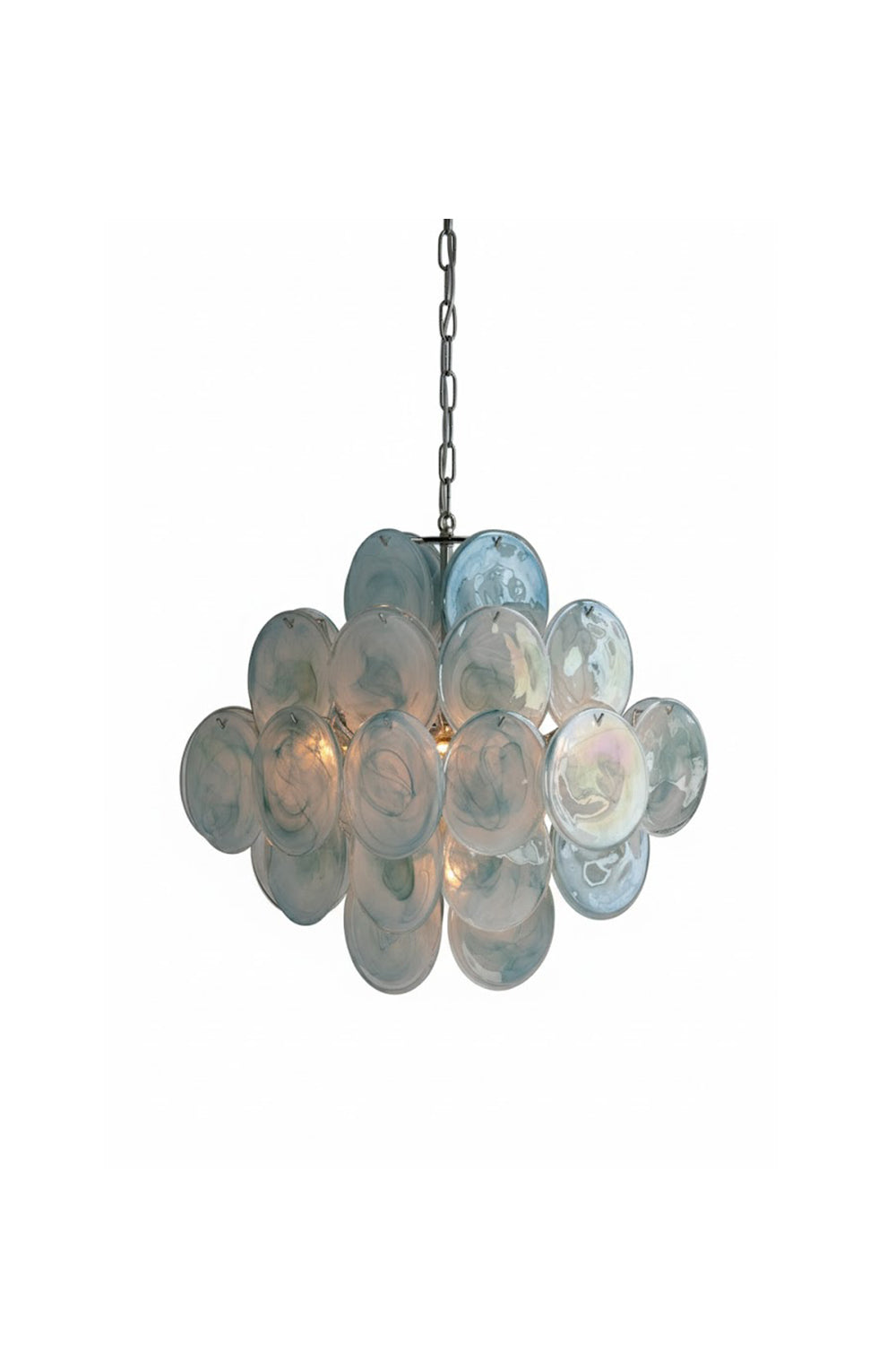 Blue Murano Disk Chandelier