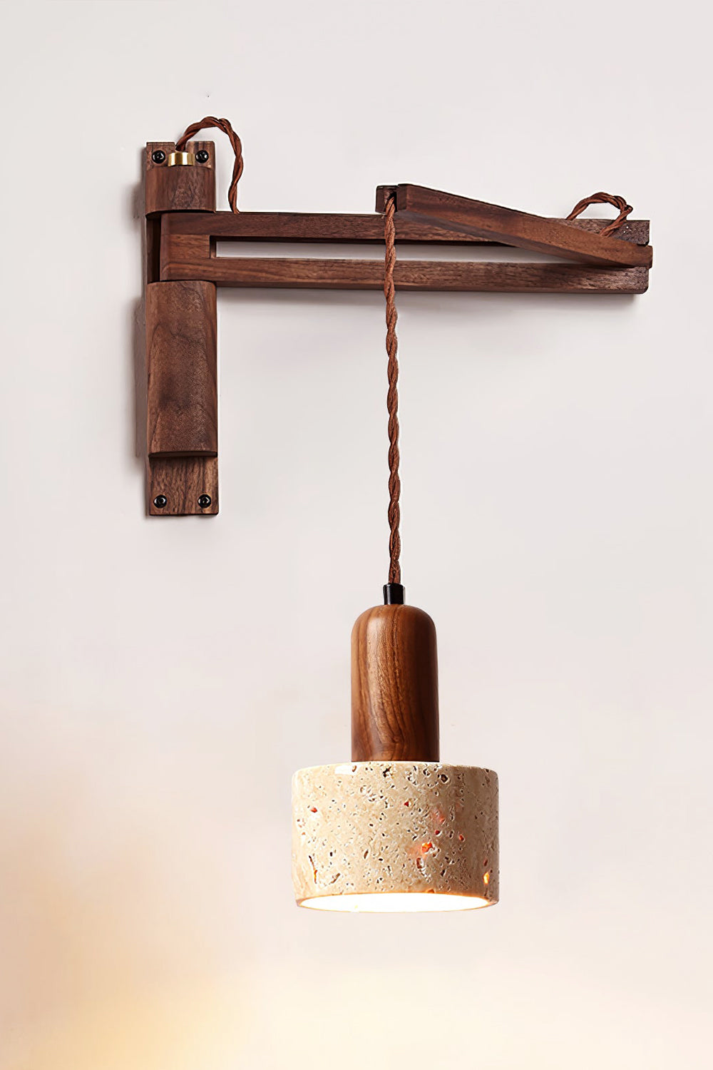 Adjustable Travertine Dome Wall Sconce