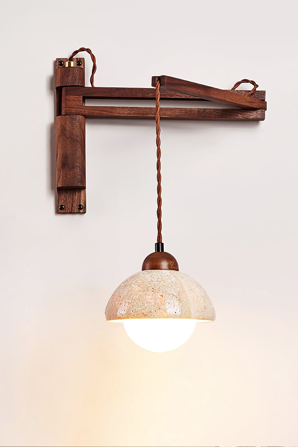 Adjustable Travertine Dome Wall Sconce