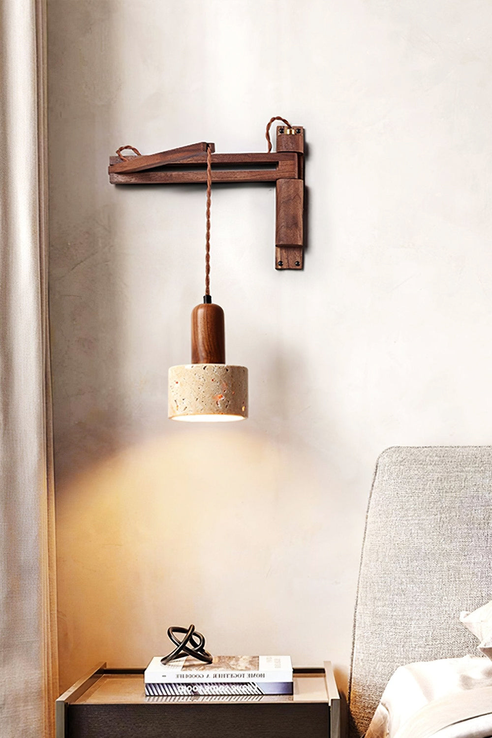 Adjustable Travertine Dome Wall Sconce