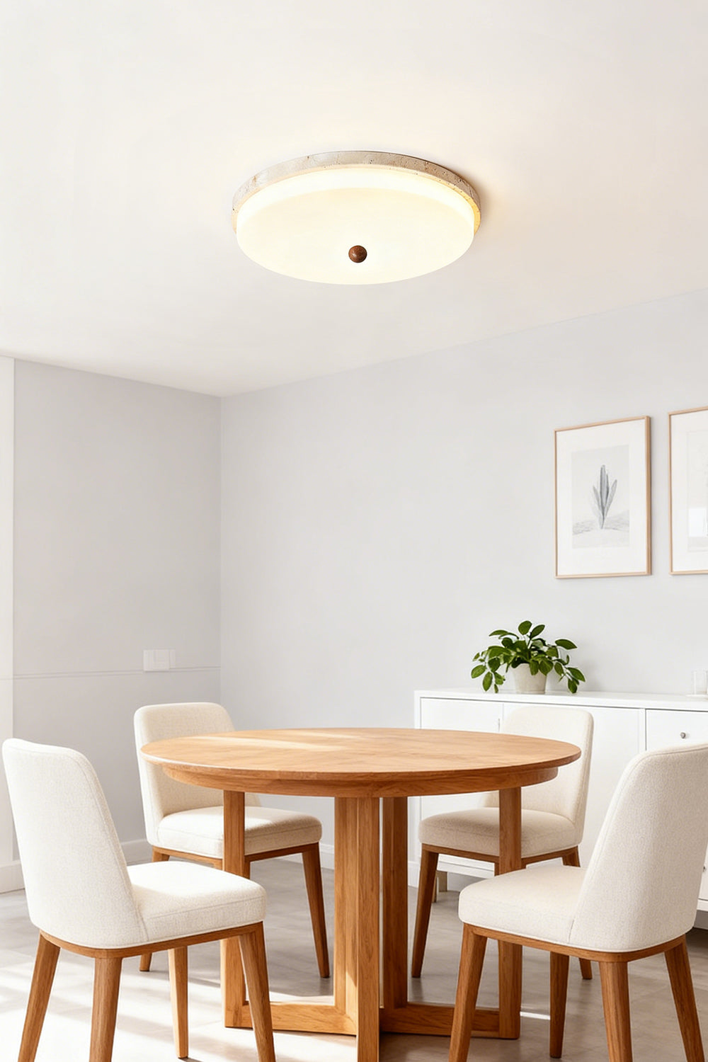 Aeon Travertine Globe Ceiling Light