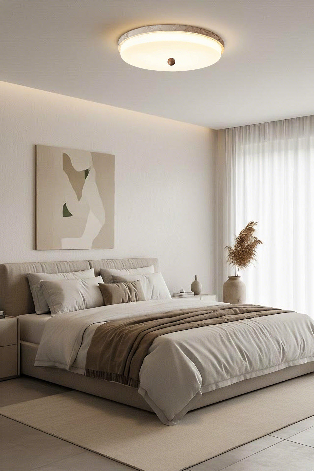 Aeon Travertine Globe Ceiling Light