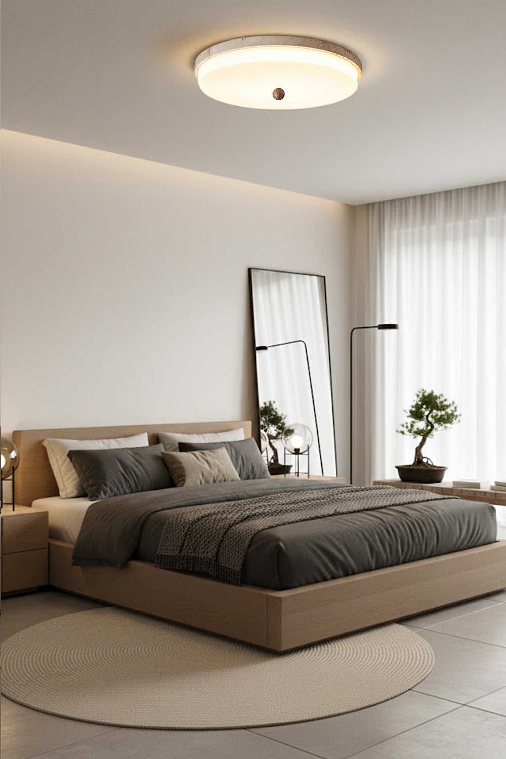 Aeon Travertine Globe Ceiling Light