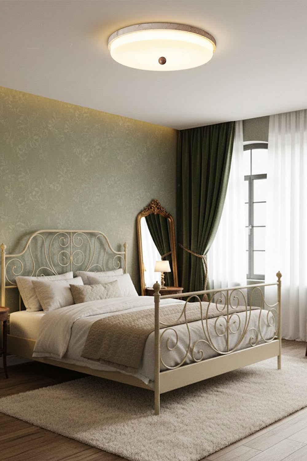 Aeon Travertine Globe Ceiling Light