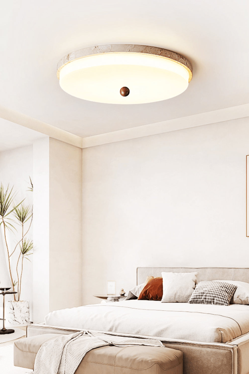 Aeon Travertine Globe Ceiling Light
