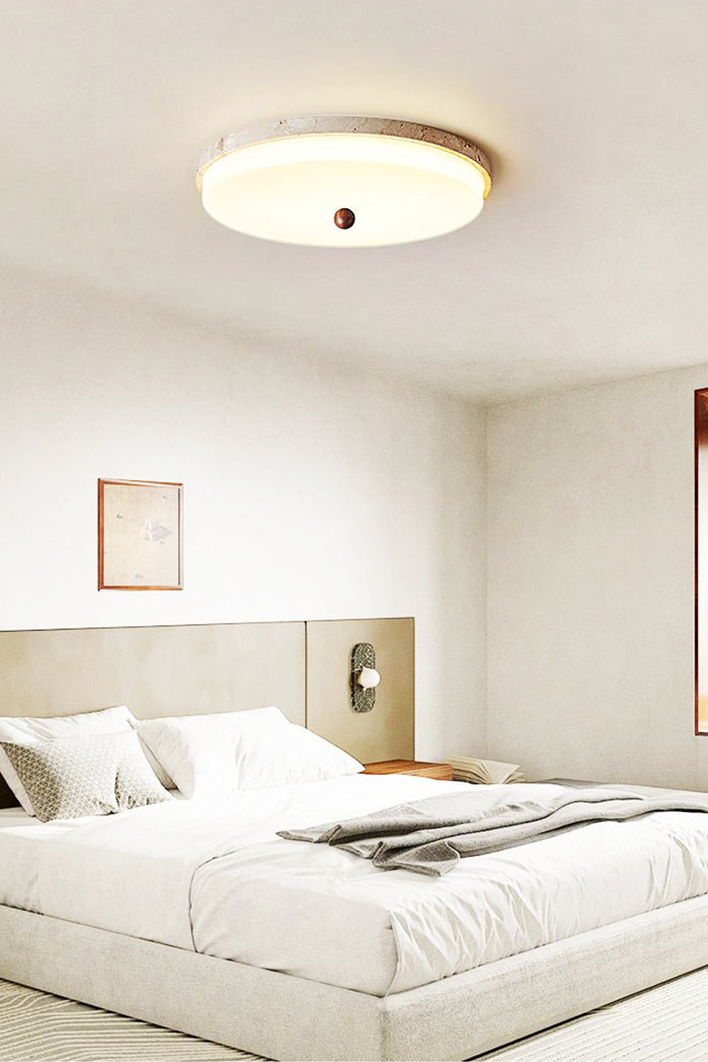 Aeon Travertine Globe Ceiling Light