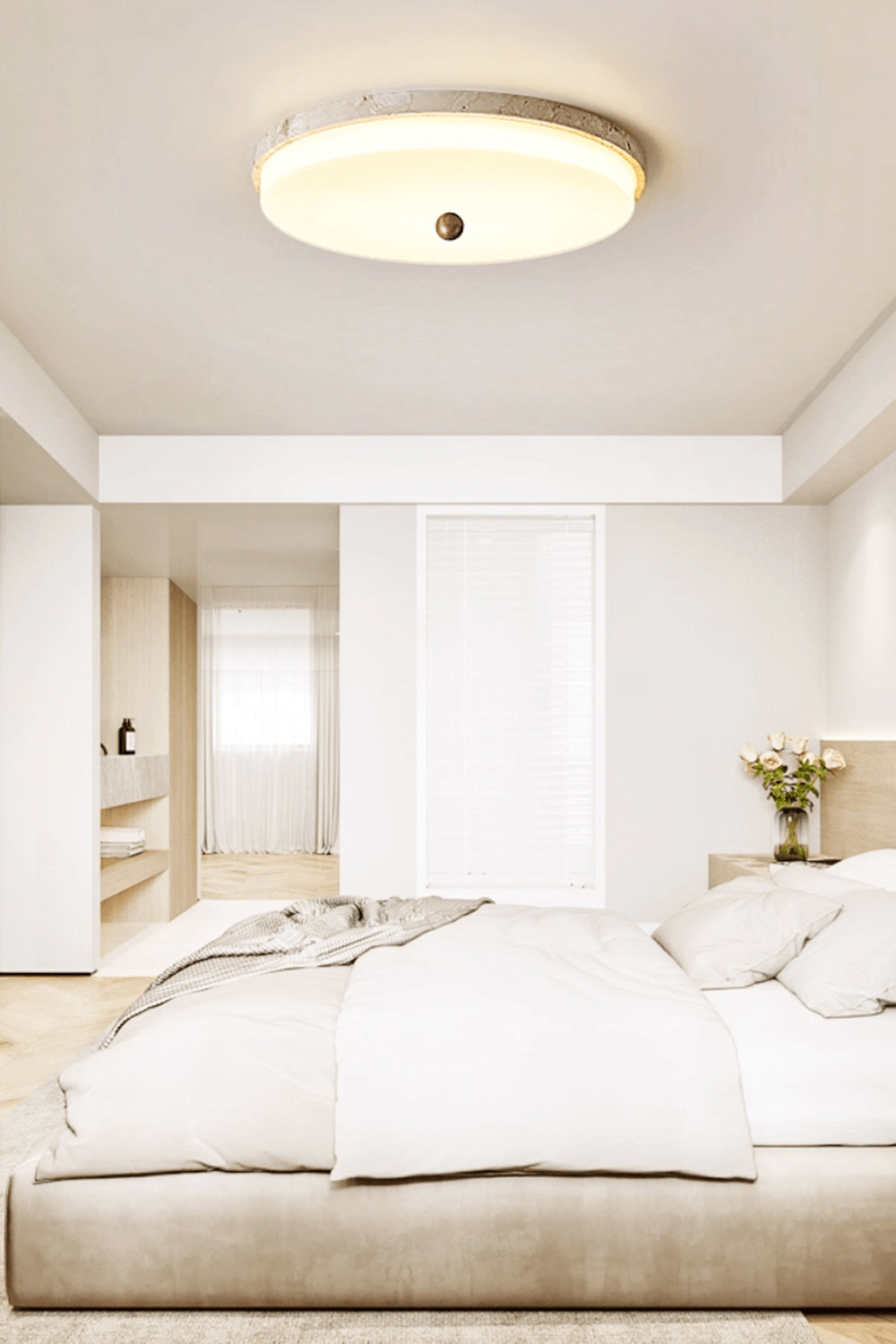 Aeon Travertine Globe Ceiling Light