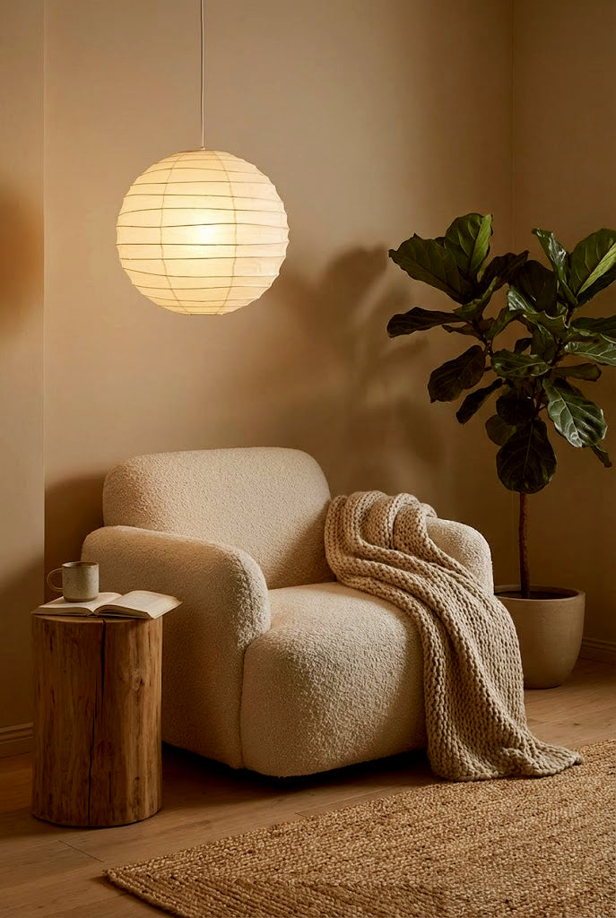 Akari 55D Pendant Lamp – Soft Glow Japanese Minimalist Light