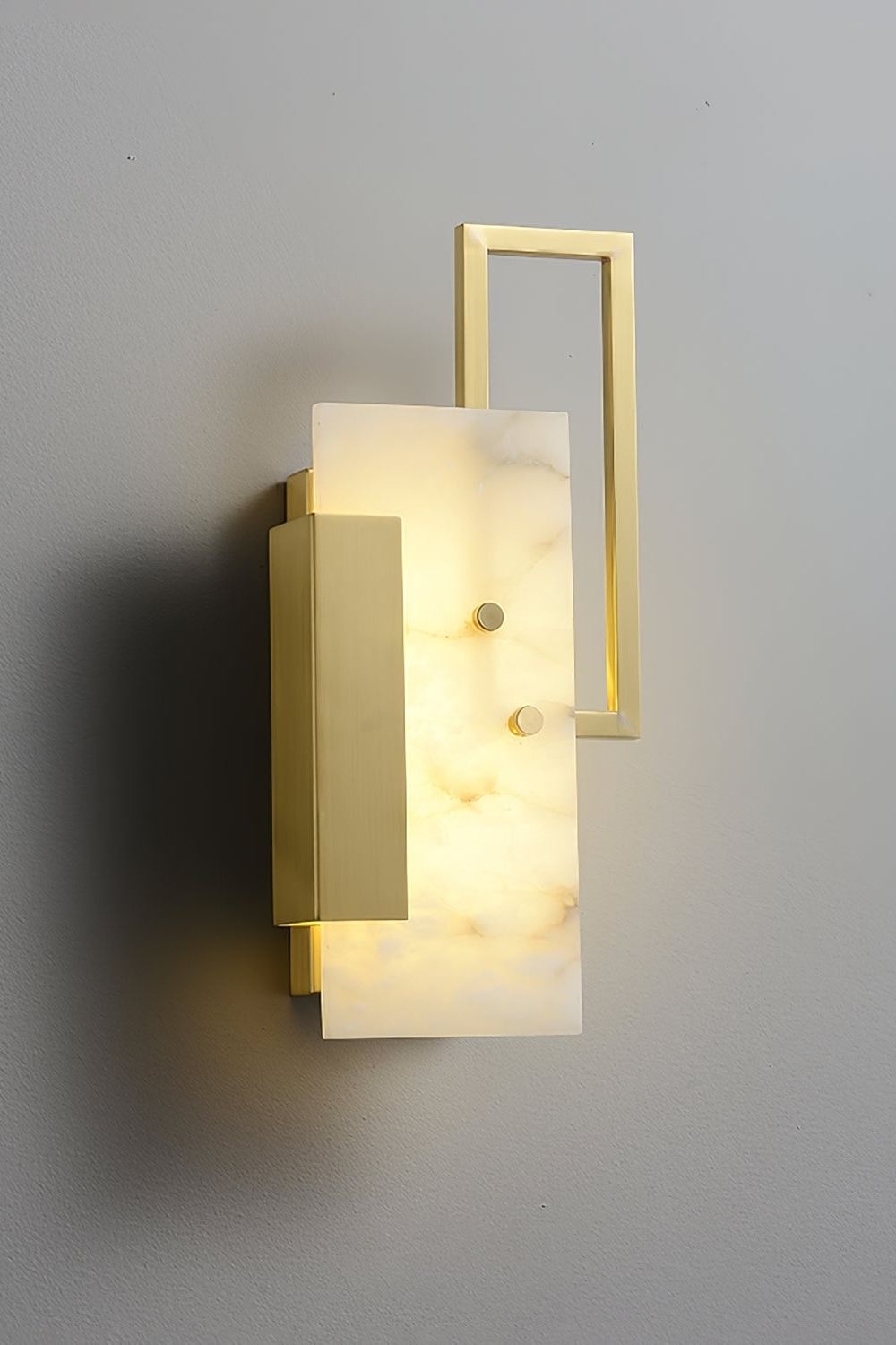 Alabaster Brass Wall Sconce