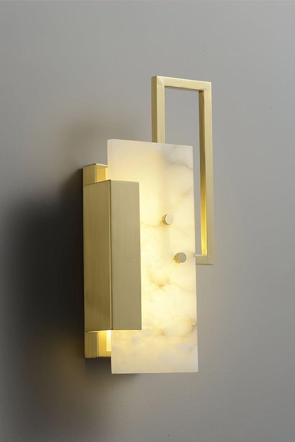 Alabaster Brass Wall Sconce