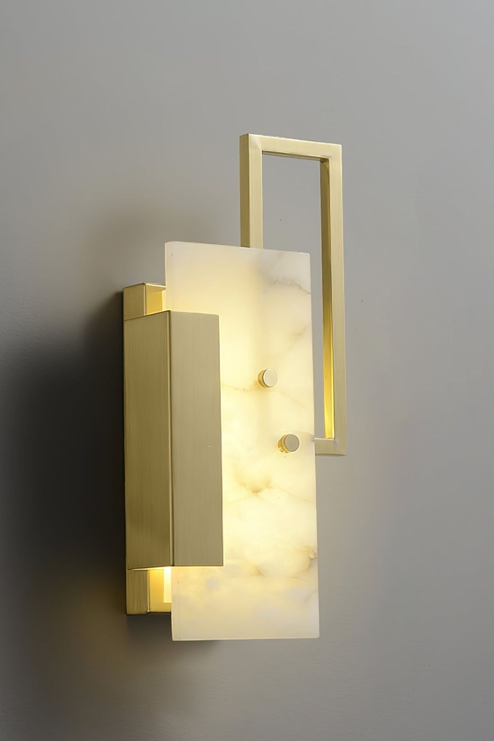 Alabaster Brass Wall Sconce
