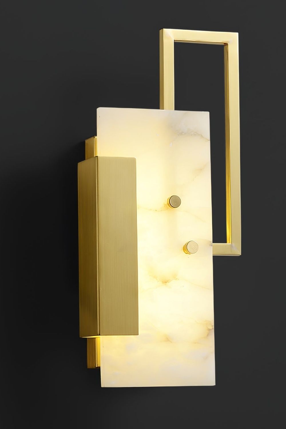 Alabaster Brass Wall Sconce