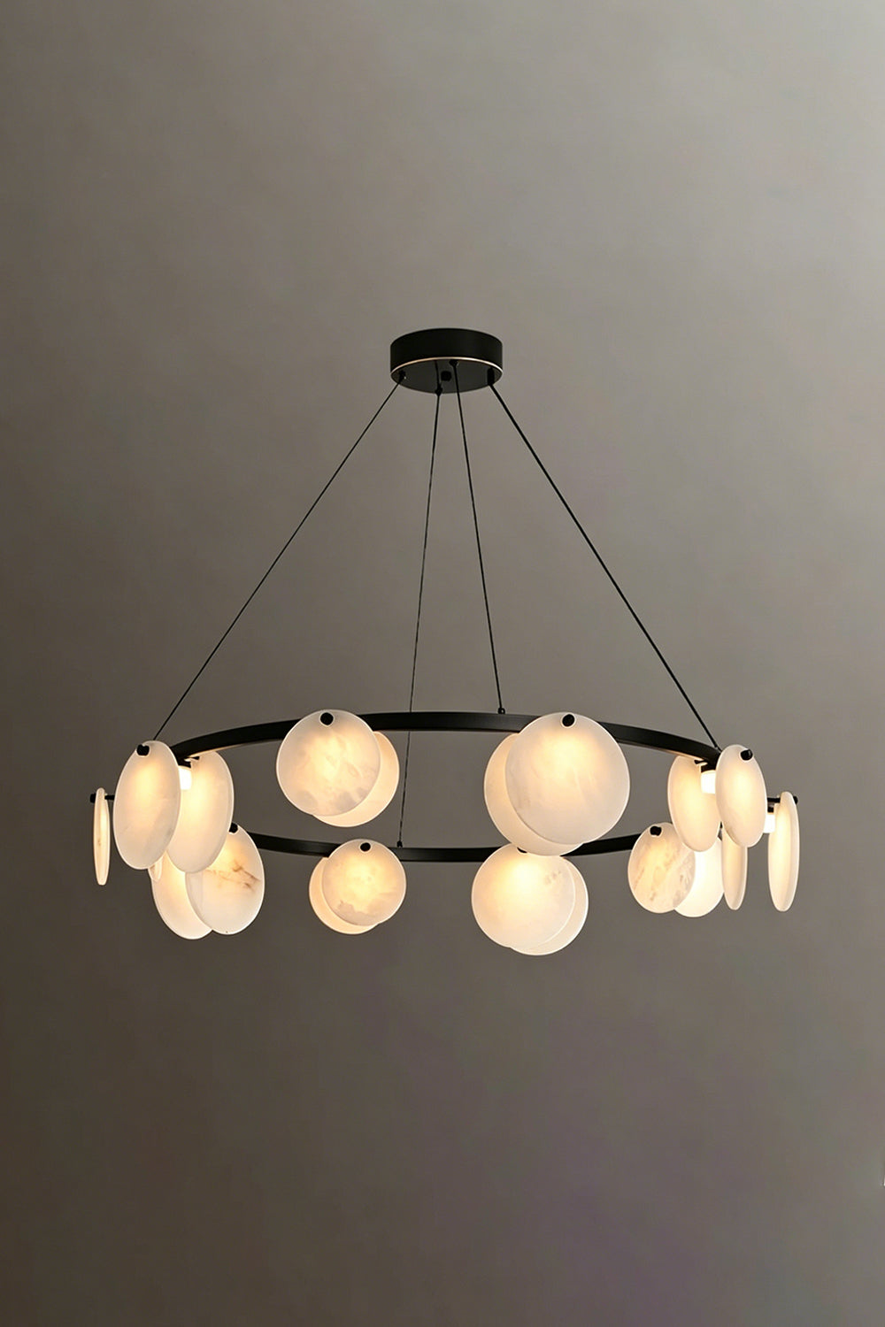 Alabaster Disc Ring Chandelier Samu Lamp