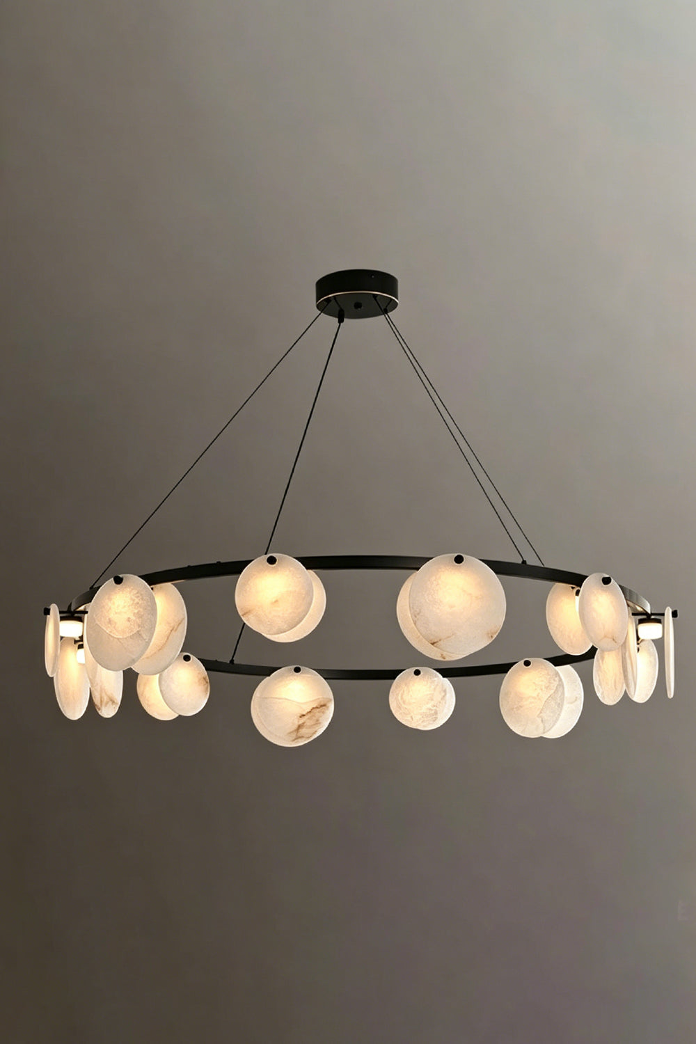 Alabaster Disc Ring Chandelier Samu Lamp