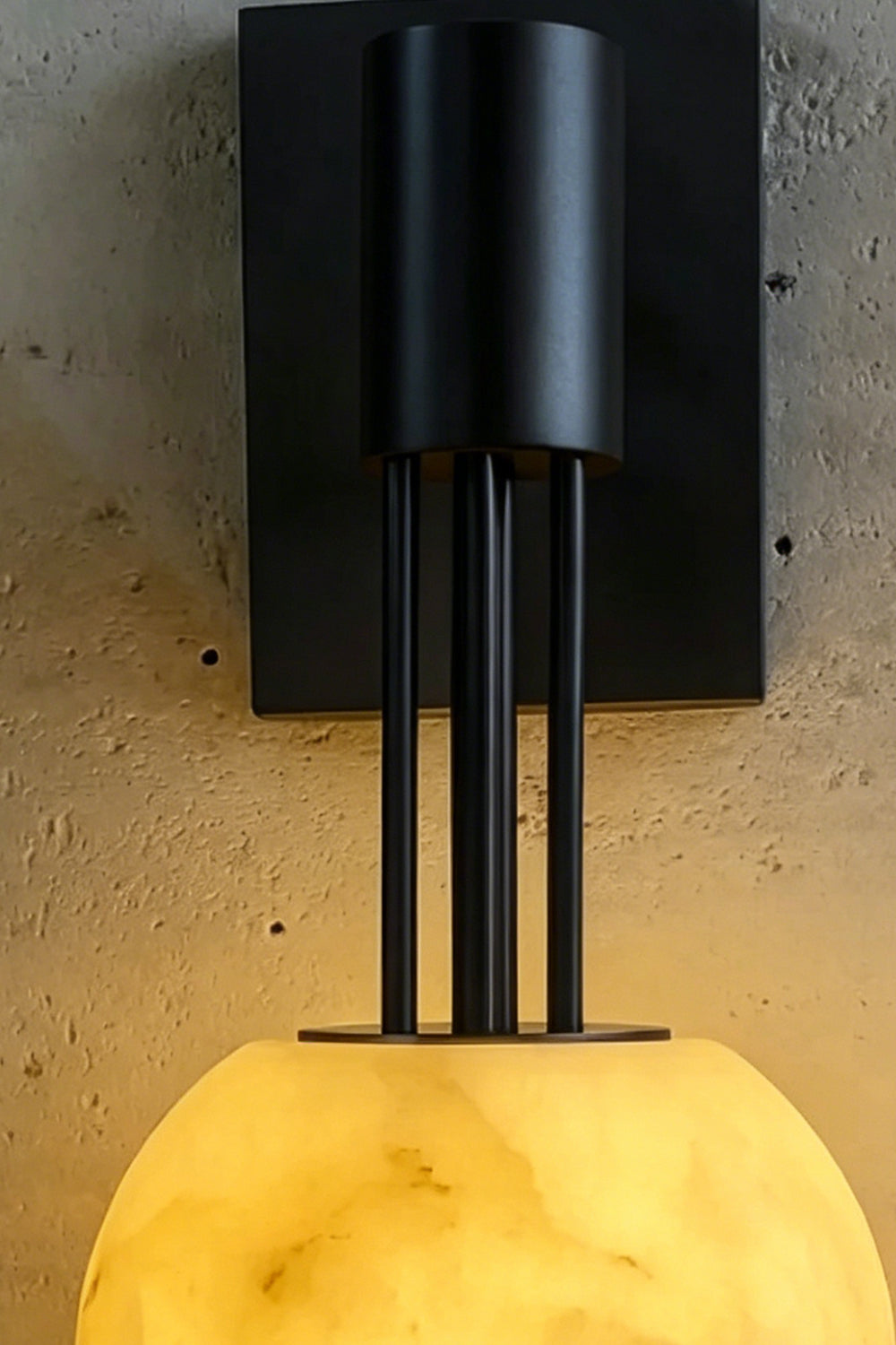 Alabaster Pillar Orb Wall lamp |Metal detail | Samu  Lamp