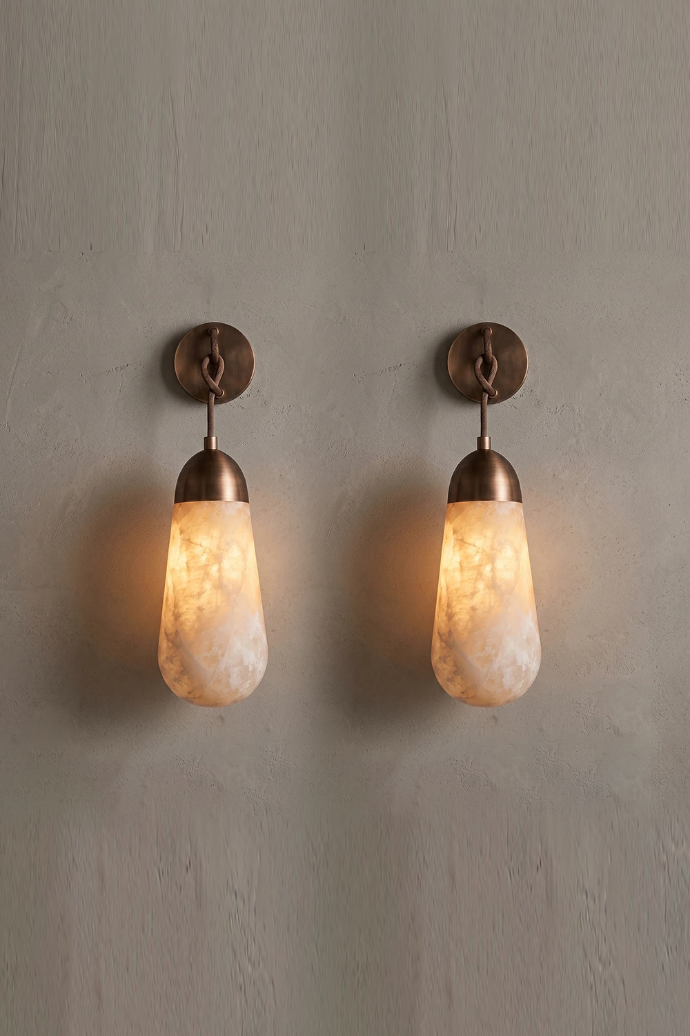 Alabaster Teardrop Wall Sconce