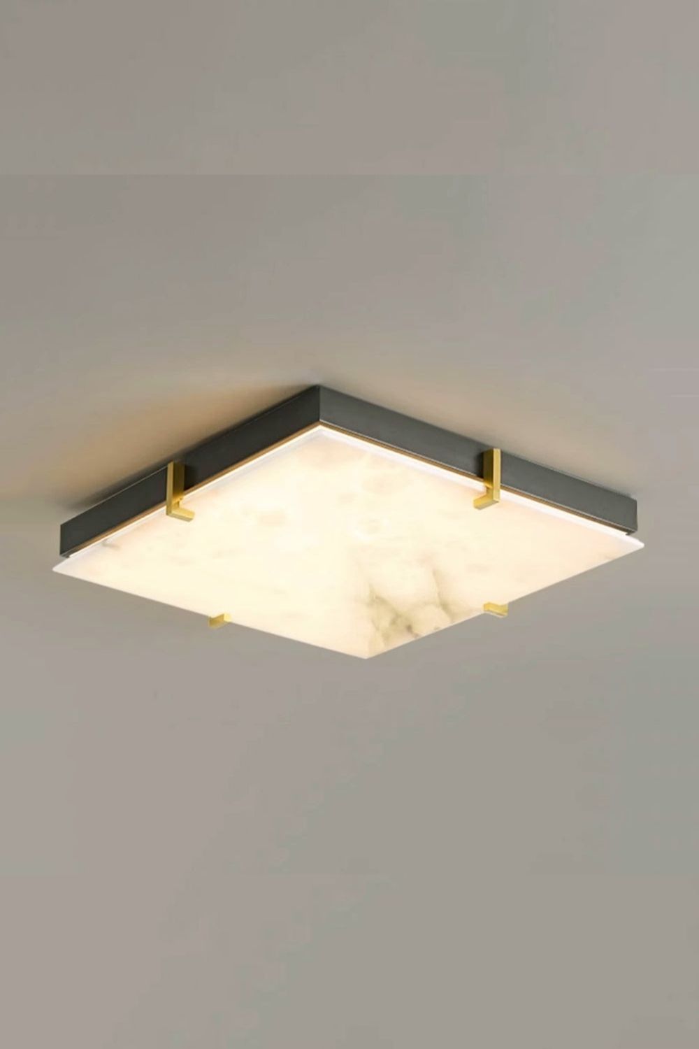 Alabaster Black Square Ceiling Lamp
