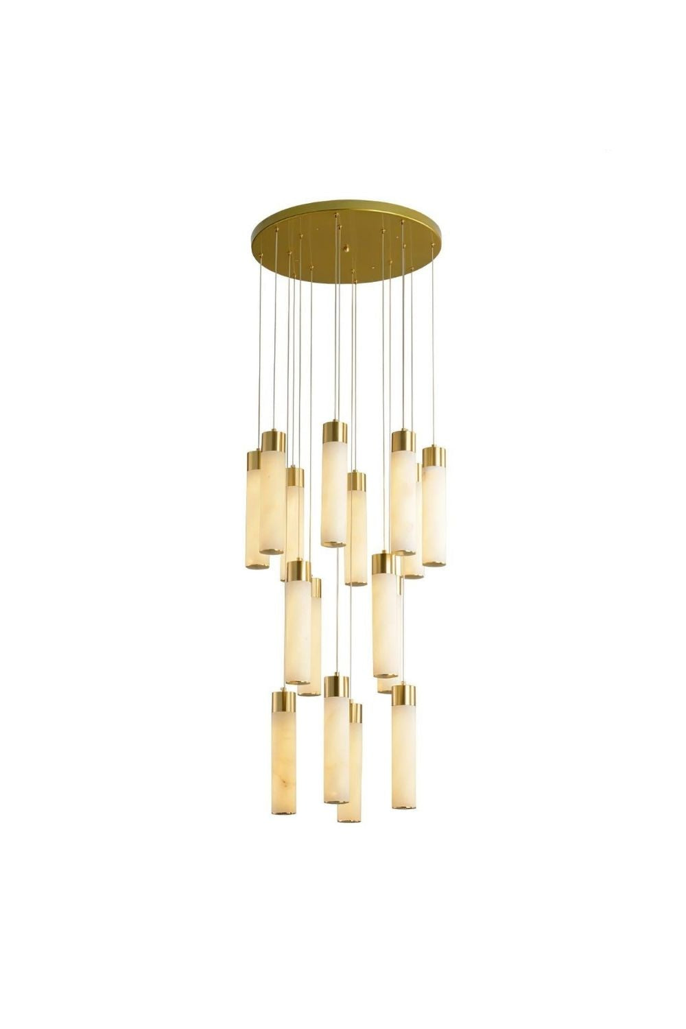 Alabaster Celestial Brass Cascade Chandelier